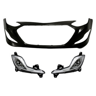 TruParts® - 3-Piece (Front Bumper Cover, Driver and Passenger Side Fog Light) (Standard Line)
