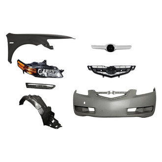 TruParts® - 7-Piece Kit (Passenger Side Headlight, Front Bumper Cover, Center Grille Bar, Grille, Front Passenger Side Fender, Front Passenger Side Fender Liner, Passenger Side Marker Light) (Standard Line)
