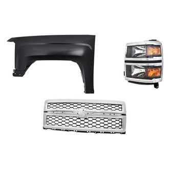 TruParts® - 3-Piece Kit (Driver Side Headlight, Grille, Front Driver Side Fender) (Standard Line)