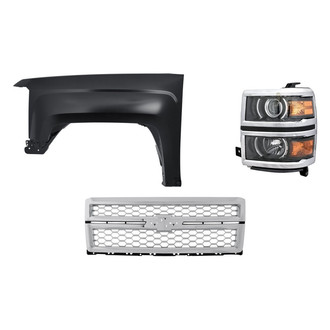 TruParts® - 3-Piece Kit (Driver Side Headlight, Grille, Front Driver Side Fender) (Standard Line)