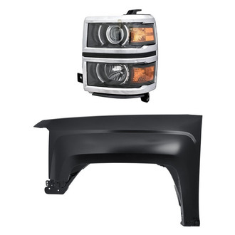 TruParts® - 2-Piece Kit (Driver Side Headlight, Front Driver Side Fender) (Standard Line)