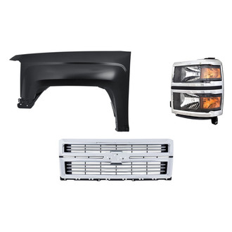 TruParts® - 3-Piece Kit (Driver Side Headlight, Grille, Front Driver Side Fender) (Standard Line)