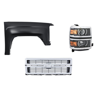 TruParts® - 3-Piece Kit (Passenger Side Headlight, Grille, Front Passenger Side Fender) (Standard Line)