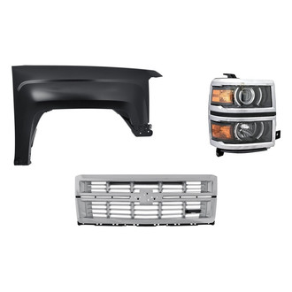 TruParts® - 3-Piece Kit (Passenger Side Headlight, Grille, Front Passenger Side Fender) (Standard Line)
