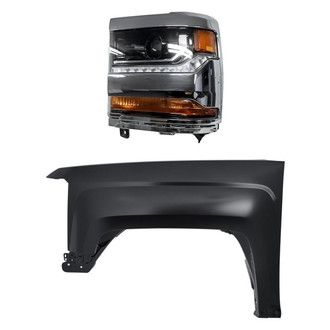 TruParts® - 2-Piece Kit (Driver Side Headlight, Front Driver Side Fender) (Standard Line)