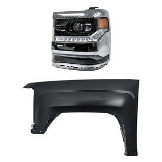 TruParts® - 2-Piece Kit (Driver Side Headlight, Front Driver Side Fender) (Standard Line)