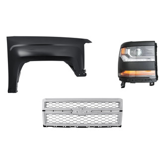 TruParts® - 3-Piece Kit (Passenger Side Headlight, Grille, Front Passenger Side Fender) (Standard Line)