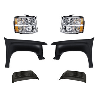 TruParts® - 6-Piece Kit (Driver and Passenger Side Headlights, Driver and Passenger Side Hood Scoop Grilles, Driver and Passenger Side Fenders) (Standard Line)