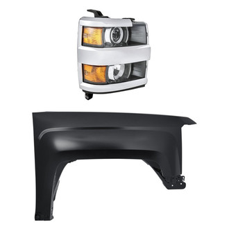 TruParts® - 2-Piece Kit (Passenger Side Headlight, Front Passenger Side Fender) (Standard Line)