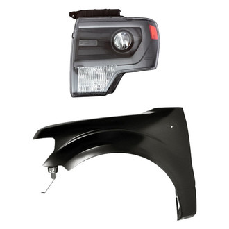 TruParts® - 2-Piece Kit (Driver Side Headlight, Front Driver Side Fender) (Standard Line)