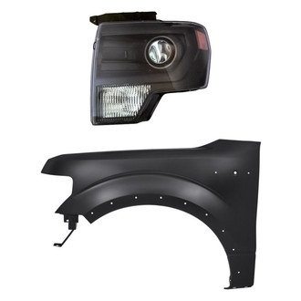 TruParts® - 2-Piece Kit (Driver Side Headlight, Front Driver Side Fender) (Standard Line)