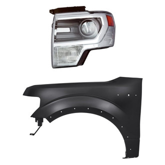 TruParts® - 2-Piece Kit (Driver Side Headlight, Front Driver Side Fender) (Standard Line)