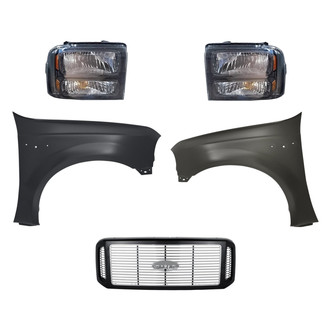 TruParts® - 5-Piece Kit (Driver and Passenger Side Headlights, Grille, Driver and Passenger Side Fenders) (Standard Line)