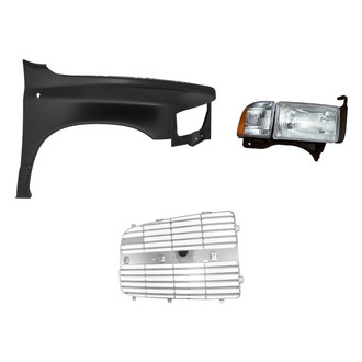 TruParts® - 3-Piece Kit (Passenger Side Headlight, Passenger Side Grille Insert, Front Passenger Side Fender) (Standard Line)