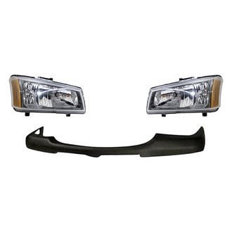 TruParts® - 3-Piece Kit (Driver and Passenger Side Headlights, Front Upper Bumper Cover) (Standard Line)