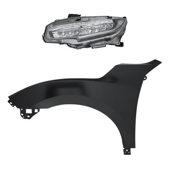 TruParts® - 2-Piece Kit (Driver Side Headlight, Front Driver Side Fender) (Standard Line)