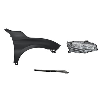 TruParts® - 3-Piece Kit (Passenger Side Headlight, Passenger Side Grille Molding, Front Passenger Side Fender) (CAPA Certified)