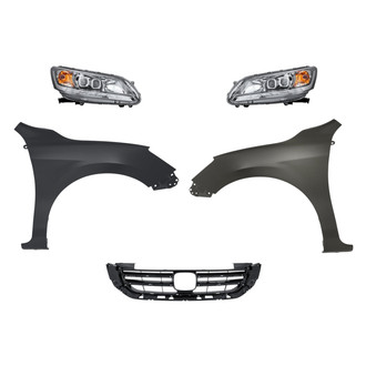 TruParts® - 5-Piece Kit (Driver and Passenger Side Headlights, Grille, Driver and Passenger Side Fenders) (CAPA Certified)