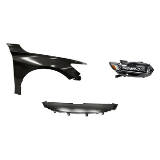 TruParts® - 3-Piece Kit (Passenger Side Headlight, Upper Grille Cover, Front Passenger Side Fender) (Standard Line)