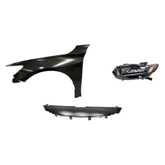 TruParts® - 3-Piece Kit (Driver Side Headlight, Upper Grille Cover, Front Driver Side Fender) (Standard Line)