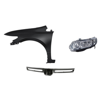 TruParts® - 3-Piece Kit (Driver Side Headlight, Grille Bar, Front Driver Side Fender) (Standard Line)