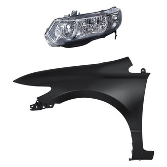 TruParts® - 2-Piece Kit (Driver Side Headlight, Front Driver Side Fender) (Standard Line)