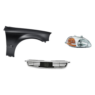 TruParts® - 3-Piece Kit (Passenger Side Headlight, Grille, Front Passenger Side Fender) (Standard Line)