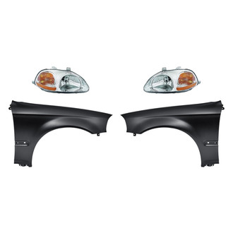 TruParts® - 4-Piece Kit (Driver and Passenger Side Headlights, Driver and Passenger Side Fenders) (Standard Line)