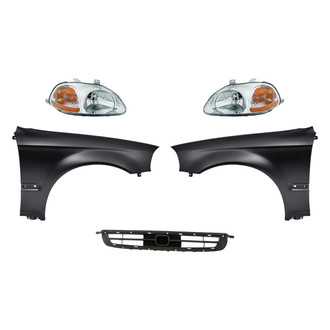 TruParts® - 5-Piece Kit (Driver and Passenger Side Headlights, Grille, Driver and Passenger Side Fenders) (Standard Line)