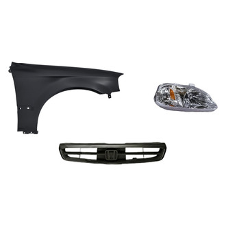 TruParts® - 3-Piece Kit (Passenger Side Headlight, Grille, Front Passenger Side Fender) (Standard Line)