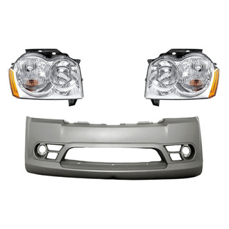 TruParts® - 3-Piece Kit (Driver and Passenger Side Headlights, Front Bumper Cover) (Standard Line)