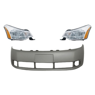 TruParts® - 3-Piece Kit (Driver and Passenger Side Headlights, Front Bumper Cover) (Standard Line)