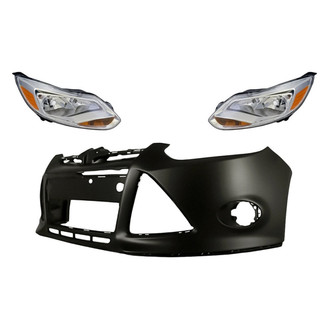 TruParts® - 3-Piece Kit (Driver and Passenger Side Headlights, Front Bumper Cover) (Standard Line)