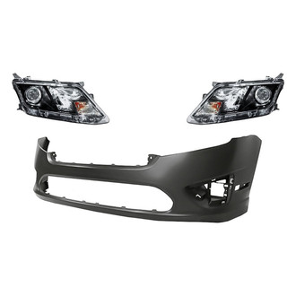 TruParts® - 3-Piece Kit (Driver and Passenger Side Headlights, Front Bumper Cover) (Standard Line)