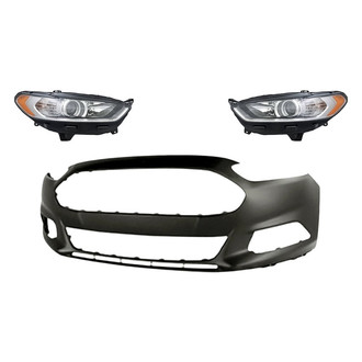 TruParts® - 3-Piece Kit (Driver and Passenger Side Headlights, Front Bumper Cover) (Standard Line)
