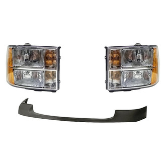 TruParts® - 3-Piece Kit (Driver and Passenger Side Headlights, Front Upper Bumper Cover) (Standard Line)