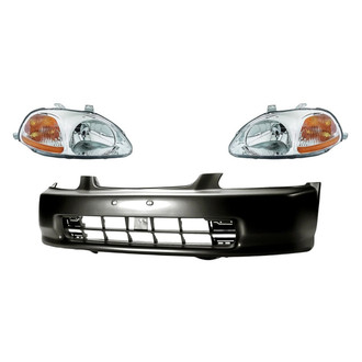 TruParts® - 3-Piece Kit (Driver and Passenger Side Headlights, Front Bumper Cover) (Standard Line)