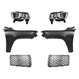 TruParts® - 6-Piece Kit (Driver and Passenger Side Headlights, Driver and Passenger Side Outer Grille Moldings, Driver and Passenger Side Fenders) (Standard Line)