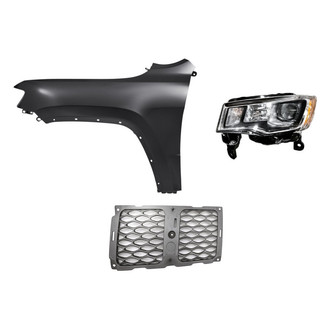 TruParts® - 3-Piece Kit (Driver Side Headlight, Driver Side Outer Grille Molding, Front Driver Side Fender) (Standard Line)