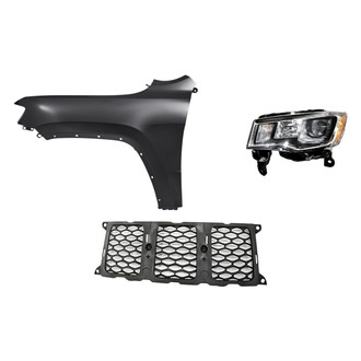 TruParts® - 3-Piece Kit (Driver Side Headlight, Center Grille Molding, Front Driver Side Fender) (Standard Line)
