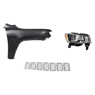 TruParts® - 3-Piece Kit (Passenger Side Headlight, Inner Grille Trim Ring, Front Passenger Side Fender) (Standard Line)
