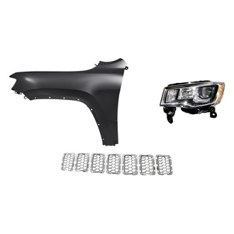 TruParts® - 3-Piece Kit (Driver Side Headlight, Inner Grille Trim Ring, Front Driver Side Fender) (Standard Line)