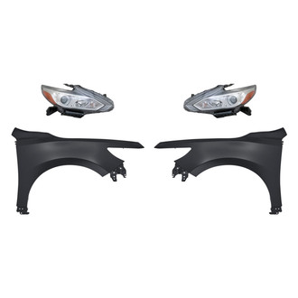 TruParts® - 4-Piece Kit (Driver and Passenger Side Headlights, Driver and Passenger Side Fenders) (CAPA Certified)