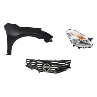 TruParts® - 3-Piece Kit (Passenger Side Headlight, Grille, Front Passenger Side Fender) (Standard Line)