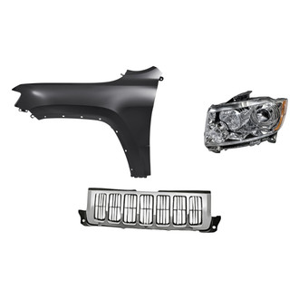 TruParts® - 3-Piece Kit (Driver Side Headlight, Grille, Front Driver Side Fender) (Standard Line)