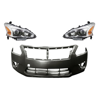 TruParts® - 3-Piece Kit (Driver and Passenger Side Headlights, Front Bumper Cover) (Standard Line)