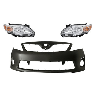 TruParts® - 3-Piece Kit (Driver and Passenger Side Headlights, Front Bumper Cover) (Standard Line)
