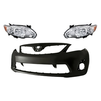 TruParts® - 3-Piece Kit (Driver and Passenger Side Headlights, Front Bumper Cover) (Standard Line)
