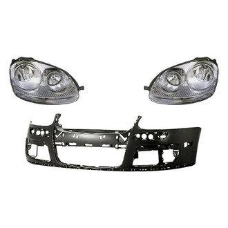 TruParts® - 3-Piece Kit (Driver and Passenger Side Headlights, Front Bumper Cover) (Standard Line)