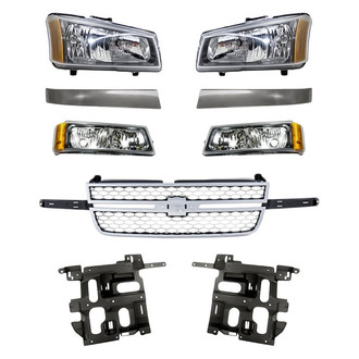 TruParts® - 9-Piece Kit (Driver and Passenger Side Headlights, Driver and Passenger Side Grille Moldings, Grille, Driver and Passenger Side Headlight Supports, Driver and Passenger Side Turn Signal/Parking Lights) (Standard Line)